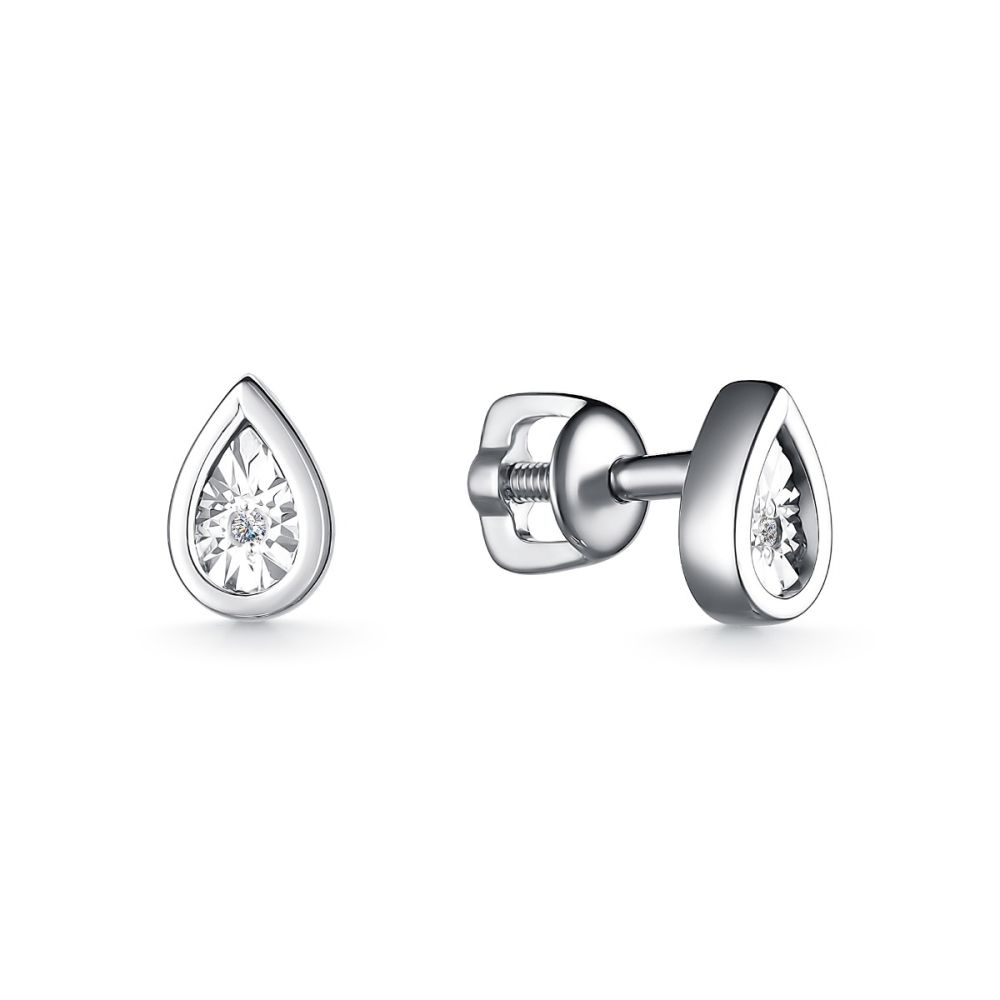 Серьги из серебра с бриллиантами